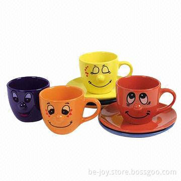 Stoneware cup and saucer set